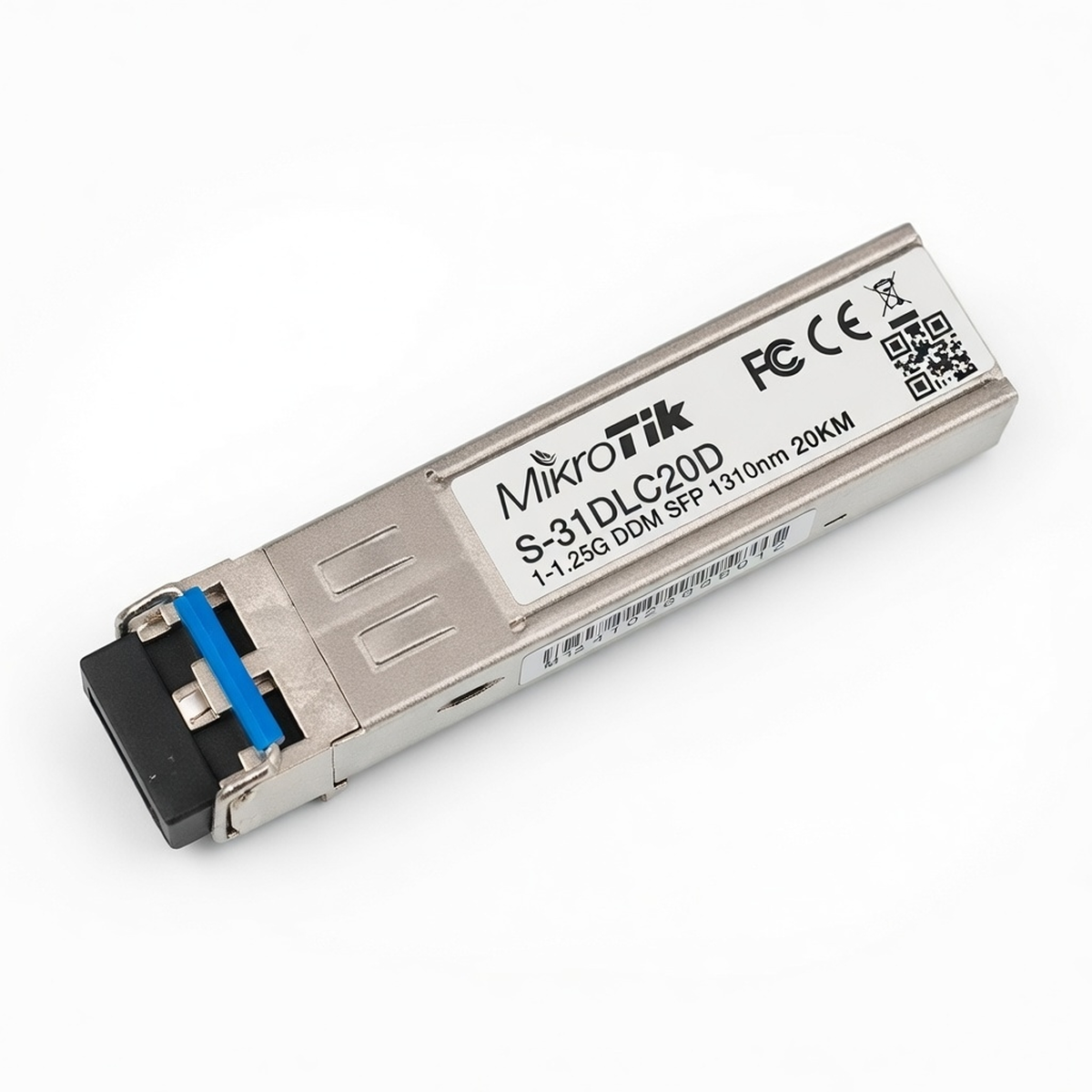 Оптический SFP модуль MikroTik S-31DLC20D, 1.25G, одномодовый, 1310 нм, LC-разъём, дальность до 20 км, с функцией DDM